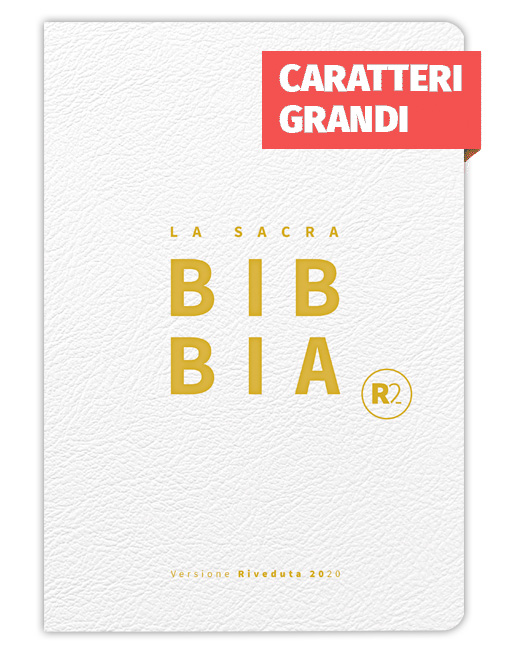 BIBBIA RIVEDUTA 2020 (R2) Grande, Pelle Bianca, Titolo e Taglio Oro