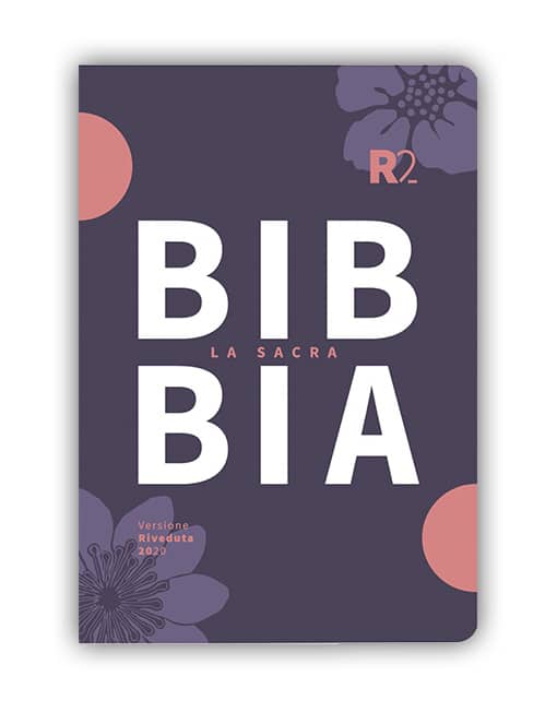 BIBBIA RIVEDUTA 2020 (R2) Tascabile, Effetto Tessuto Rosa/Viola "Fiori"